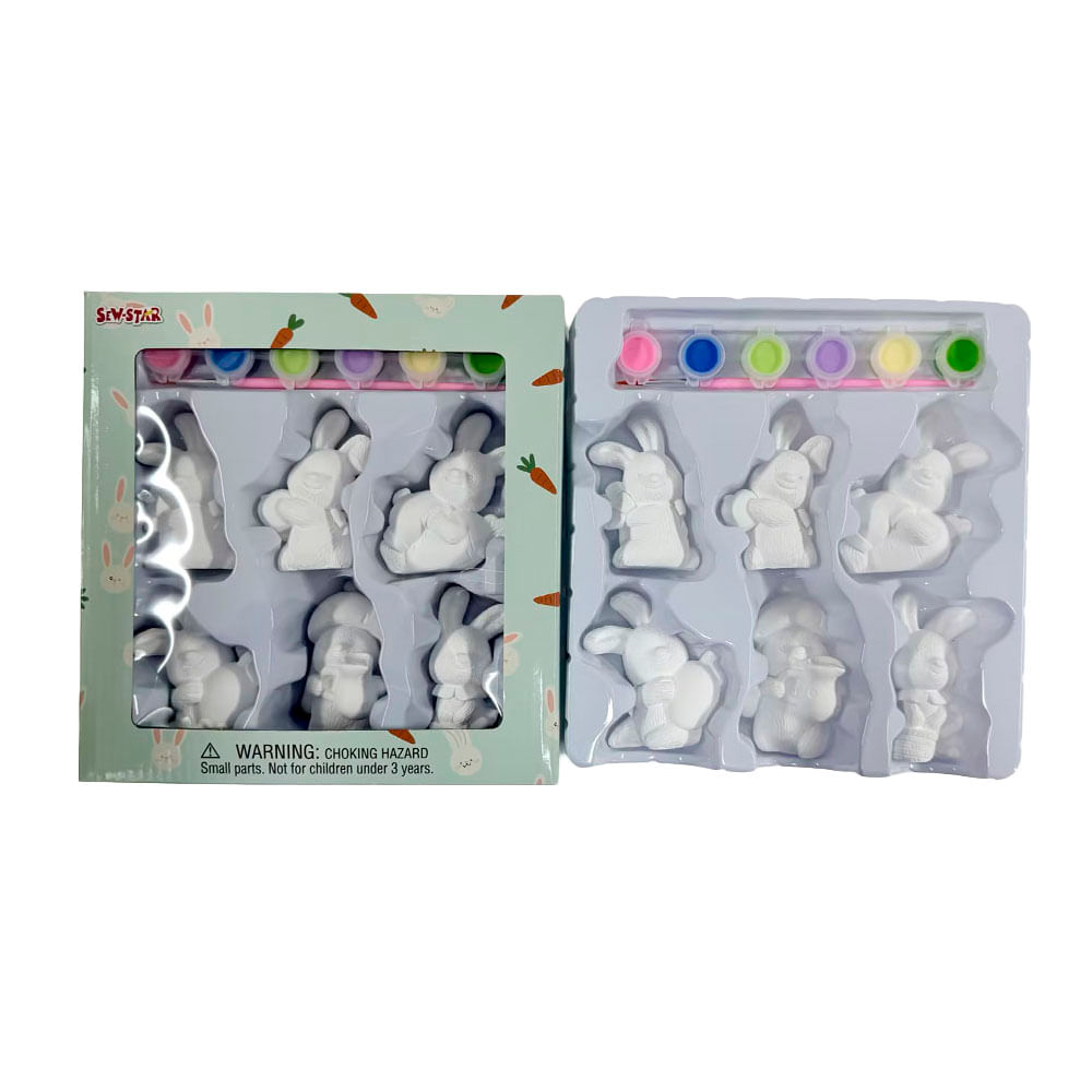 Pinta 6 Conejitos Sew-Star de Pascua