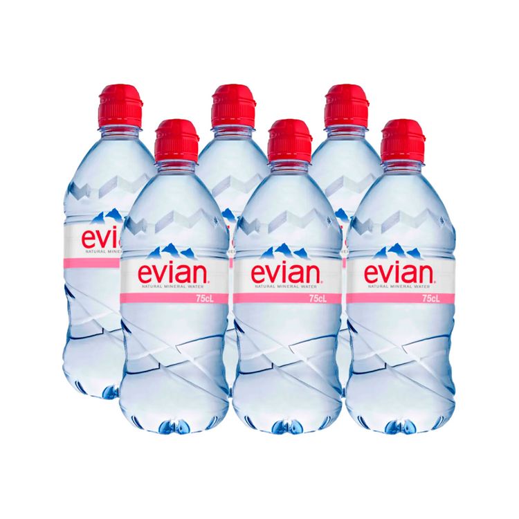 Sixpack Agua Sin Gas Evian Botella 750ml