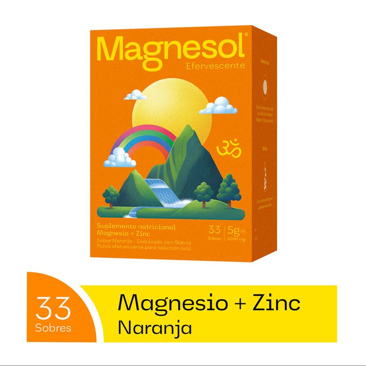 Suplemento Nutricional Efervescente Magnesol Sabor Naranja 33un