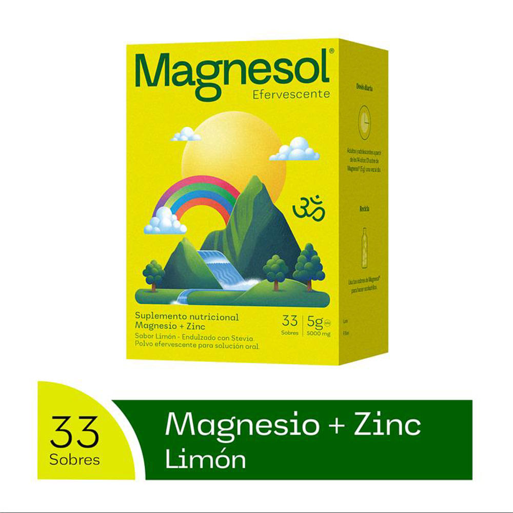 Suplemento Nutricional Efervescente Magnesol Sabor Limón 33un
