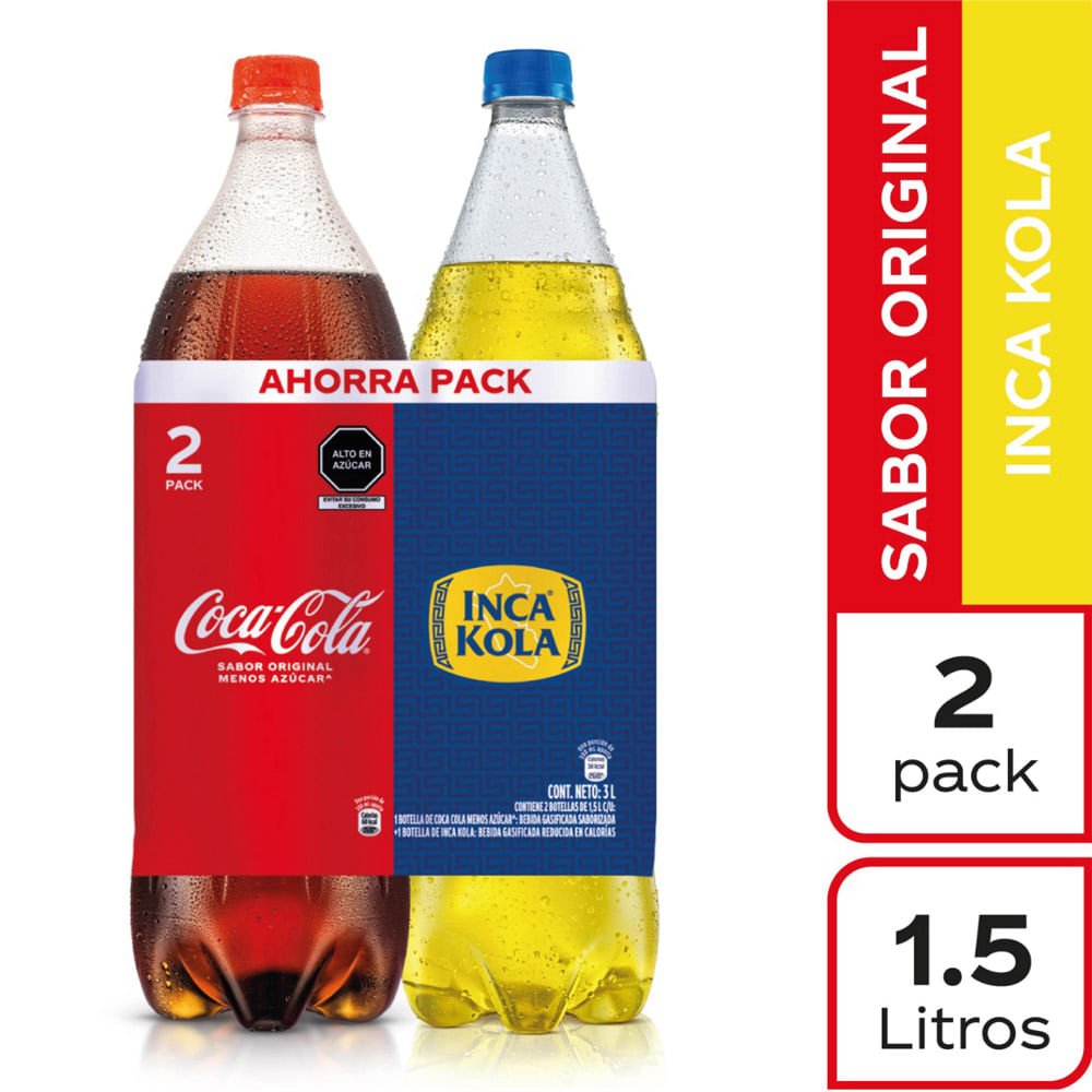 Pack Gaseosa 1.5L: Coca Cola + Inca Kola