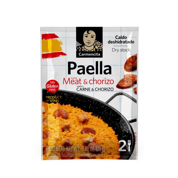 Caldo Deshidratado para Paella Carmencita Carne y Chorizo 25g