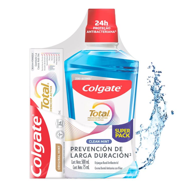 Pack Colgate Total Prevención Activa: Pasta Dental + Enjuague Bucal