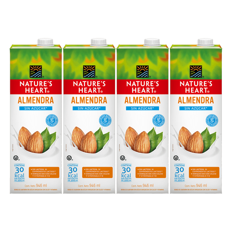 Tripack Bebida de Almendra Nature's Heart Sin Azúcar Caja 946ml
