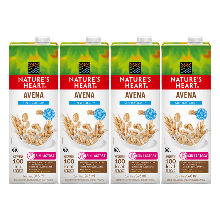 Tripack Bebida de Avena Nature's Heart Sin Azúcar Caja 946ml