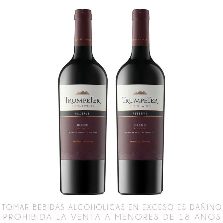 Twopack Vino Tinto Blend Trumpeter Reserva Botella 750ml