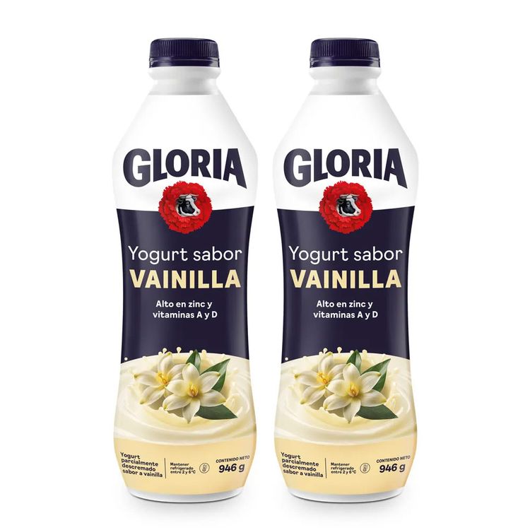 Twopack Yogurt Bebible Gloria Vainilla Botella 946g