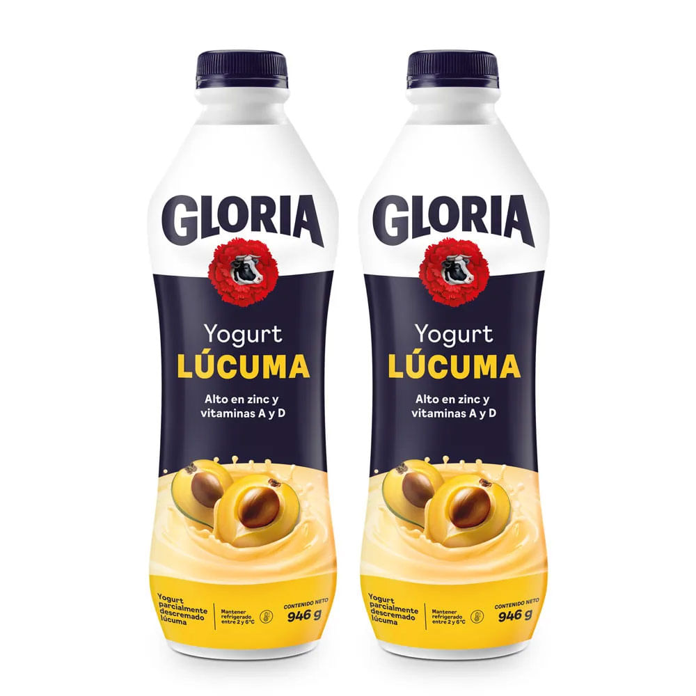 Twopack Yogurt Bebible Gloria Lúcuma Botella 946g
