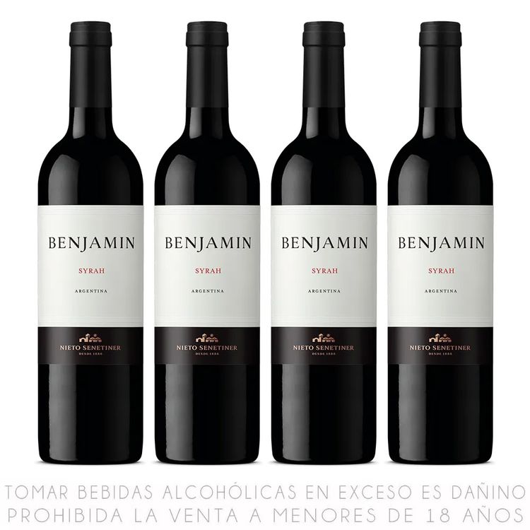 Fourpack Vino Tinto Syrah Benjamín Nieto Senetiner Botella 750ml