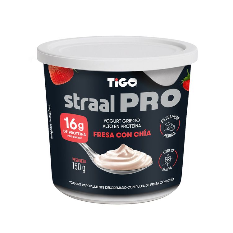 Yogurt Griego Tigo Straal Fresa con Chía 150g