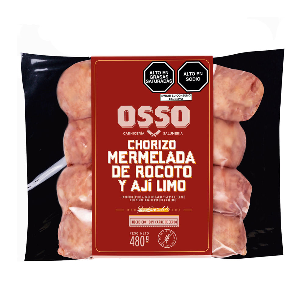 Chorizo con Mermelada de Rocoto y Ají Limo Osso 4un