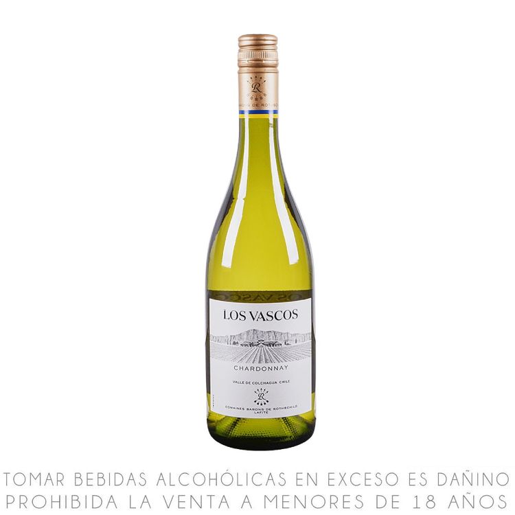 Vino Blanco Chardonnay Los Vascos Botella 750ml