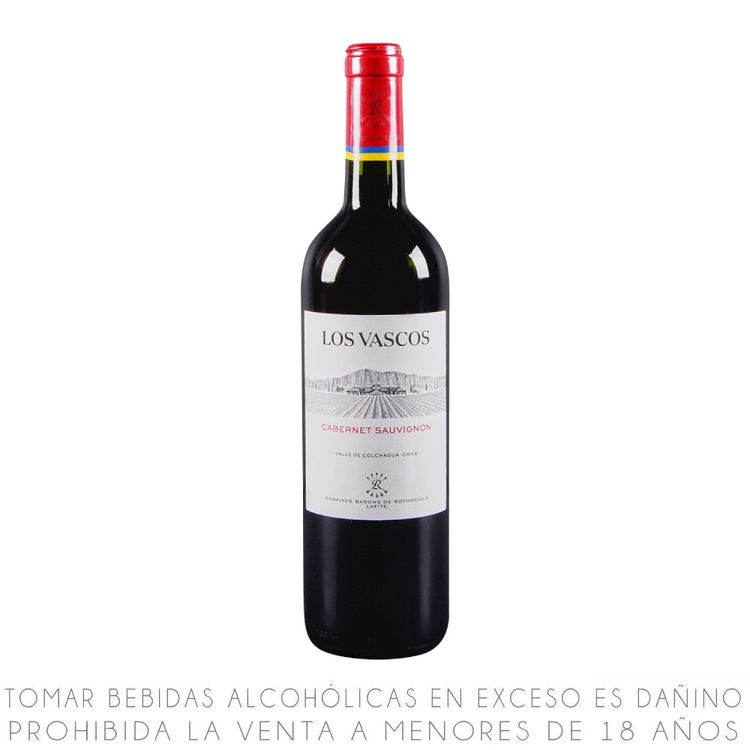 Vino Tinto Cabernet Sauvignon Los Vascos Botella 750ml