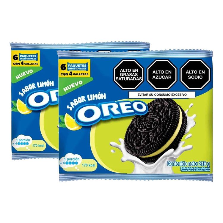 Sixpack x3 Galleta con Crema Oreo Sabor Limón 36g