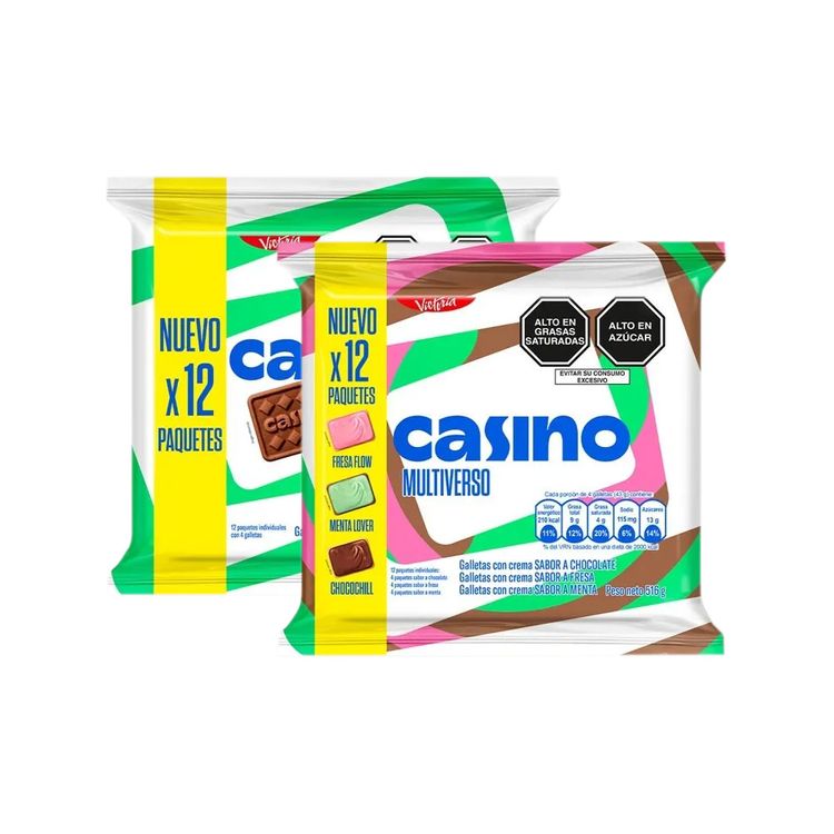 Pack Galletas Casino: Menta Lover 12un + Multiverso 12un