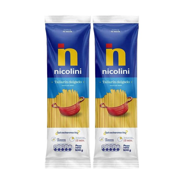 Twopack Fideo Tallarín Delgado Nicolini 500g