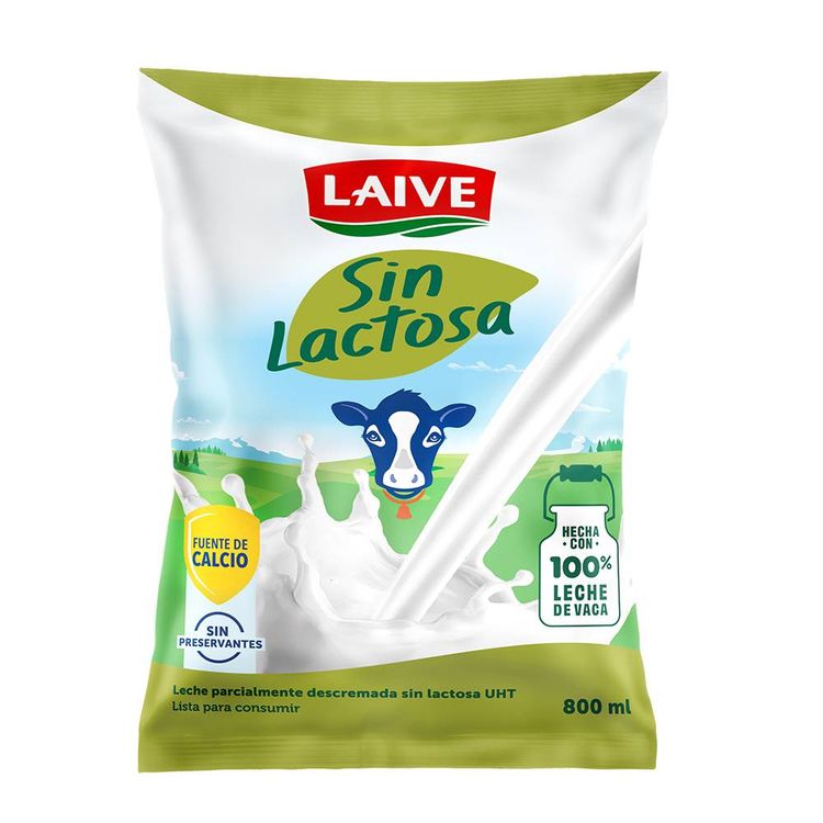 Leche Semidescremada UHT Laive Sin Lactosa 800ml