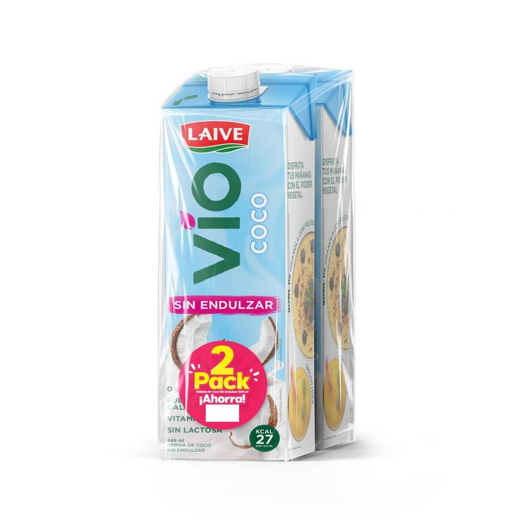 Twopack Bebida de Coco Laive Vio Sin Endulzar Caja 946ml