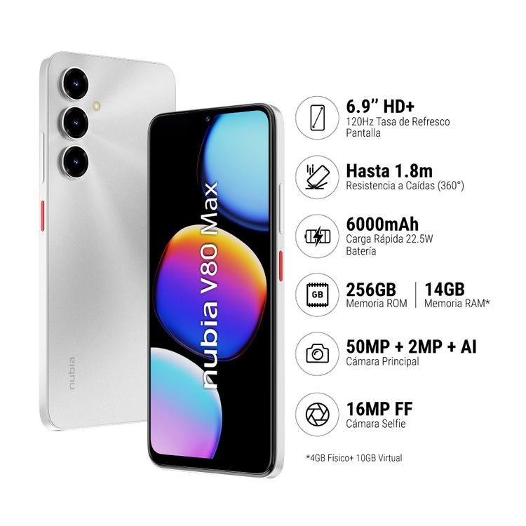 Smartphone Zte Nubia V80 Max 4+256GB Stellar Silver