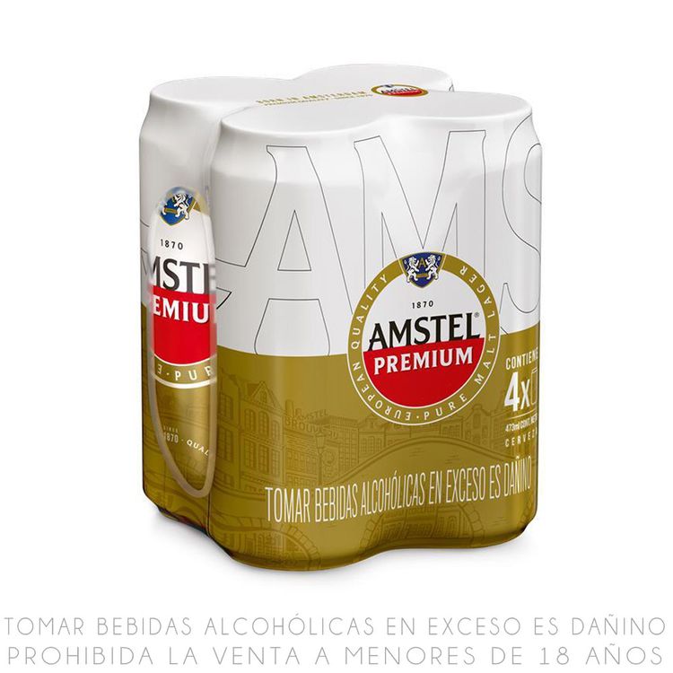 Fourpack Cerveza Amstel Premium Lata 473ml
