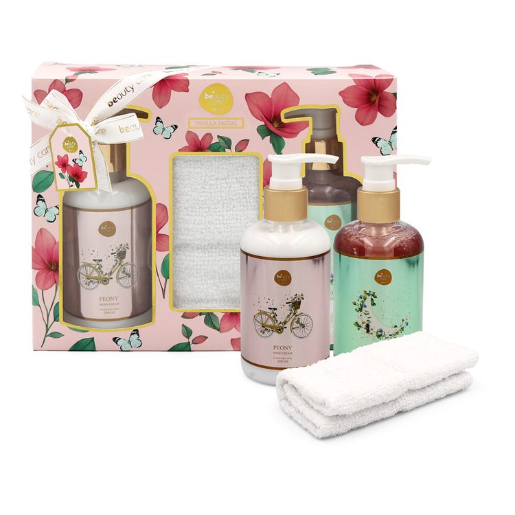 Set Beauty Care: Liquid Soap + Toalla Facial + Hand Cream