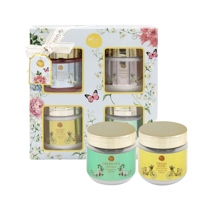 Set Beauty Care: Hand Cream 2un + Body Scrub + Body Lotion