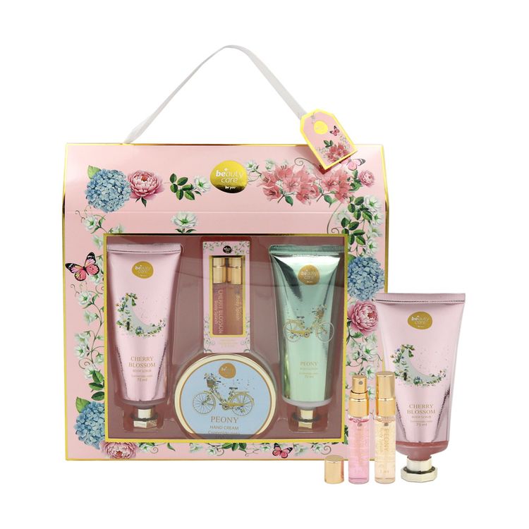 Set Beauty Care: Body Scrub + Body Splash 2un + Body Lotion + Hand Cream