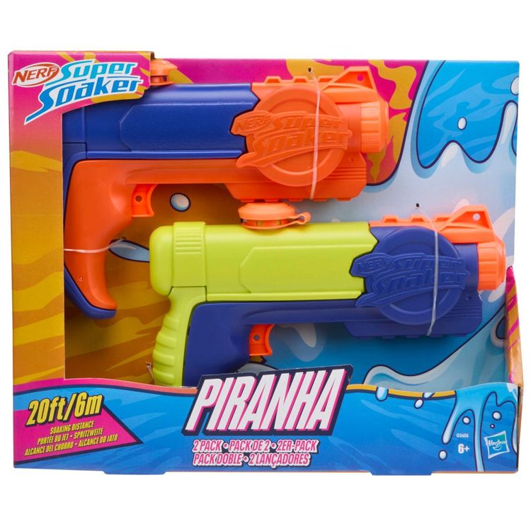 Lanzador Nerf Super Soaker Pack Doble Piranha