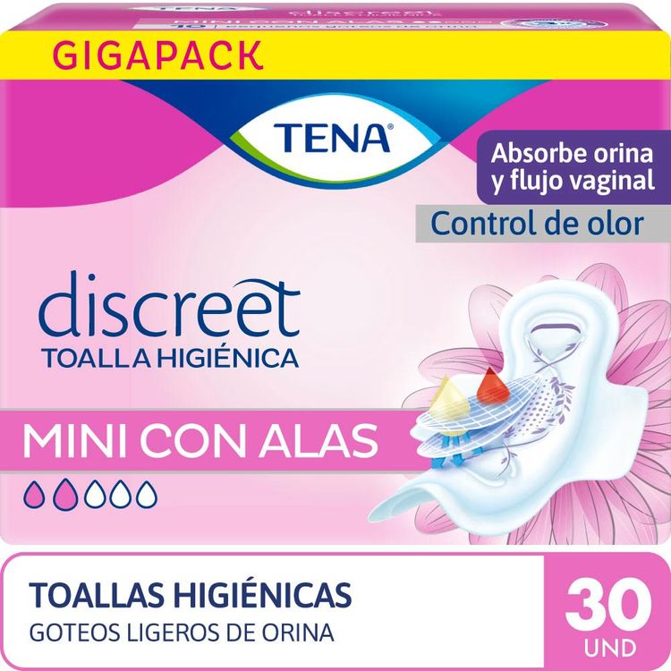 Toalla para Incontinencia con Alas Tena Discreet Mini 30un