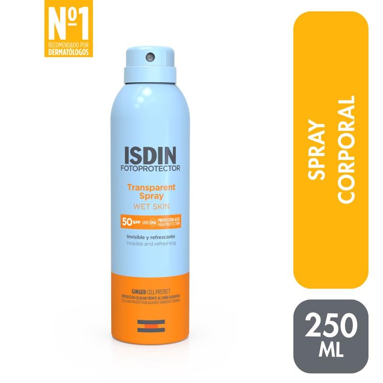 Fotoprotector Transparent Spray Wet Skin SPF 50 ISDIN Spray 250 ml
