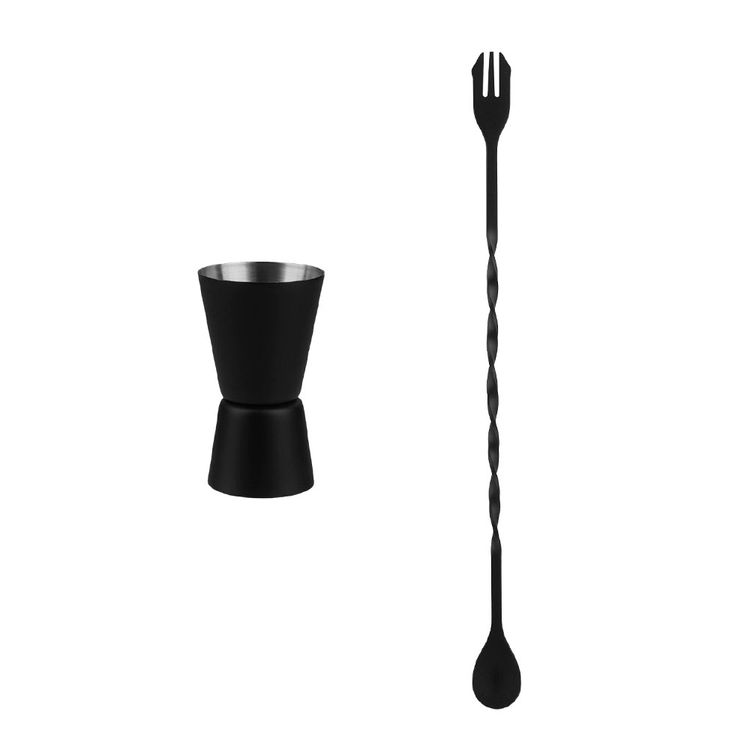 Set Taza Medidora Krea + Cuchara Bar Silver