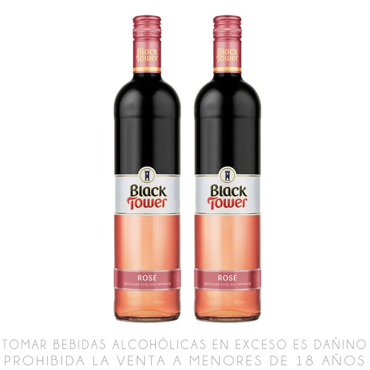 Twopack Vino Rosé Black Tower Botella 750ml