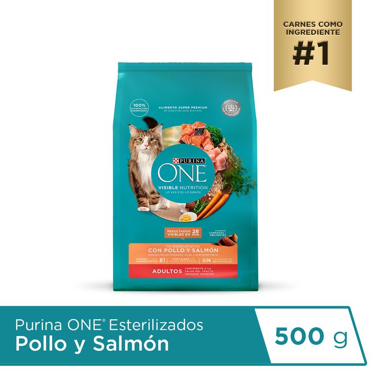 Alimento para Gatos Purina One Pollo y Salmón 500g