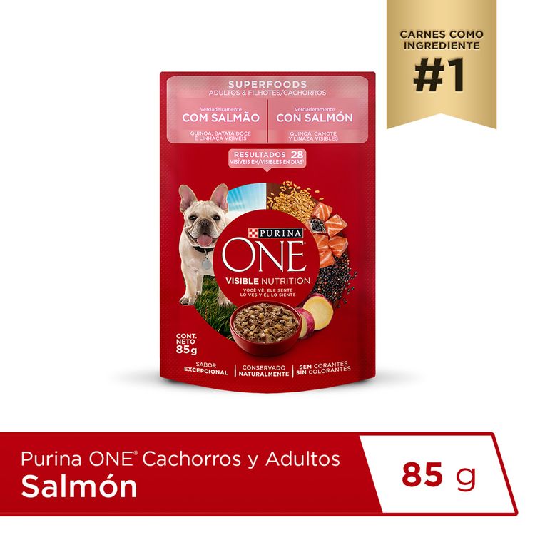 Purina One Adulto y Cachorro Salmón 85g