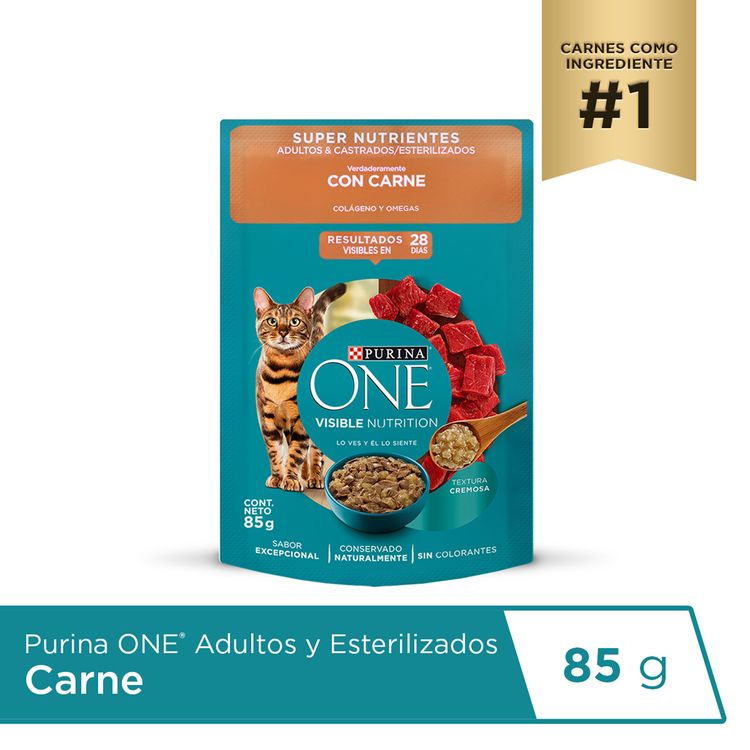 Purina One Gatos Esterilizados Carne 85g