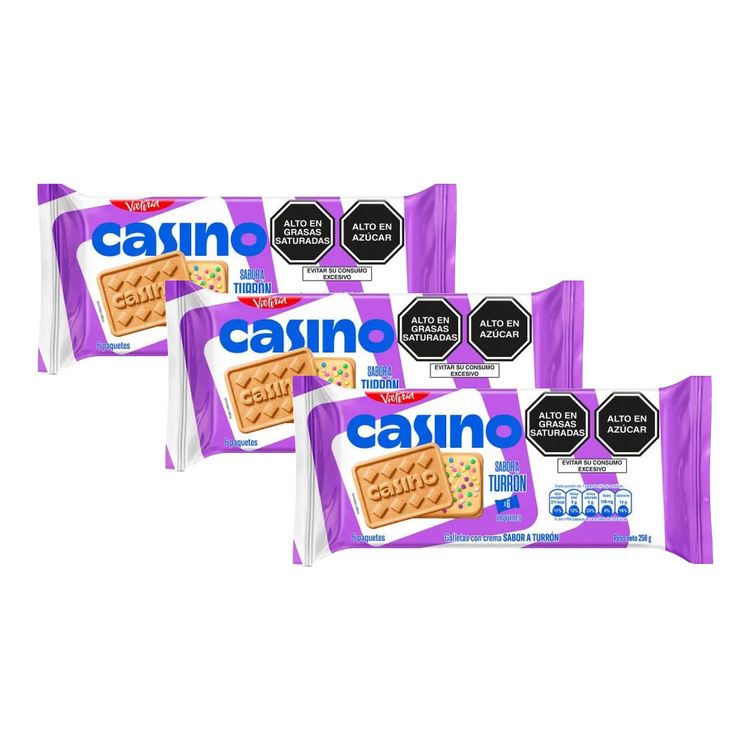 Sixpack x3 Galleta Casino Turrón 43g
