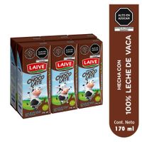 Sixpack Leche UHT Laive Sabor Chocolate 170ml