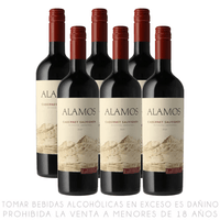 Sixpack Vino Tinto Cabernet Sauvignon Álamos Botella 750ml