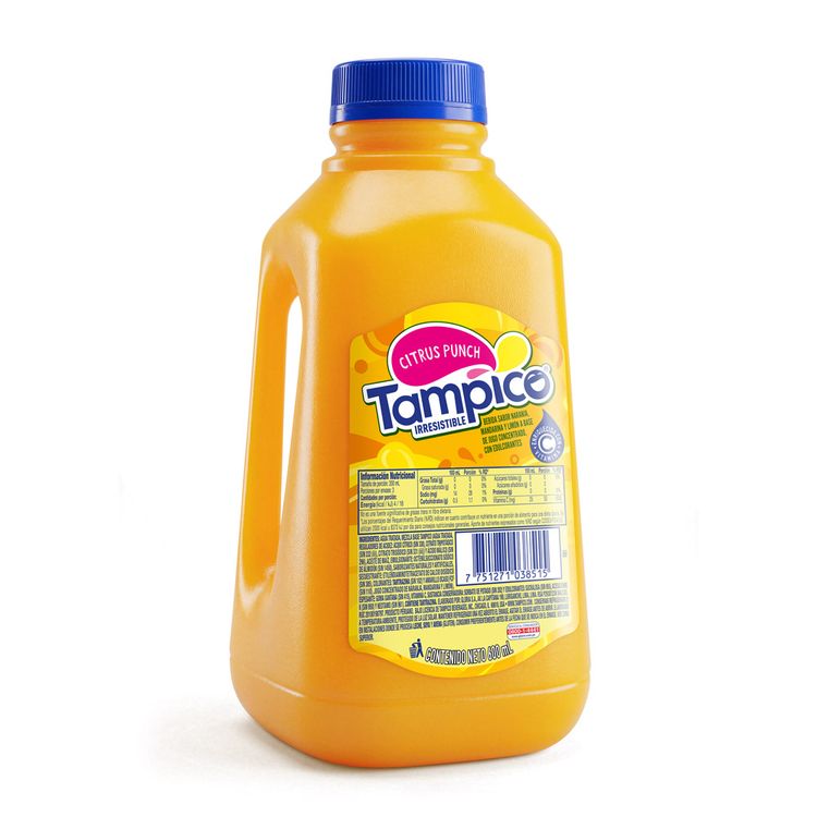 Bebida De Naranja, Mandarina y Limón Citrus Punch Tampico Botella 600 ml