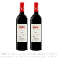 Twopack Vino Tinto Tempranillo Protos Roble Botella 750ml