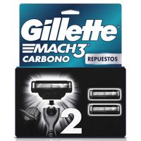 Repuesto Máquina de Afeitar Gillette Mach3 Carbono 2un